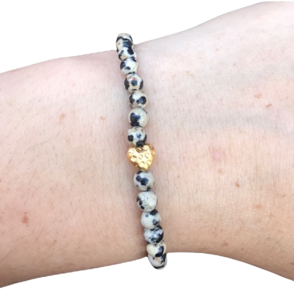 🎀HP🎀 Agate Heart Beaded stretch Bracelet